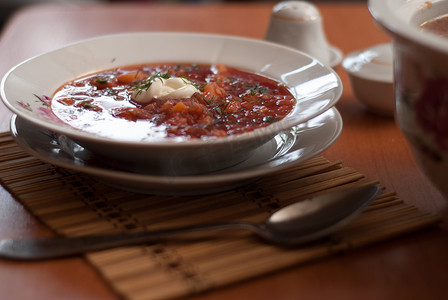 罗宋汤摄影照片_俄罗斯国菜是红罗宋汤