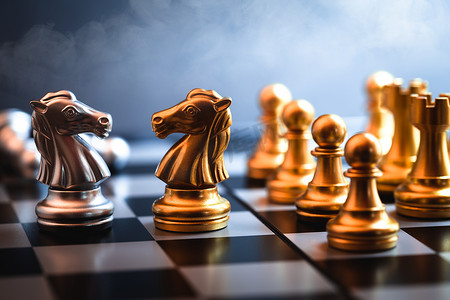 棋马面对在一起代表在贸易战游戏中与对手或商业敌人谈判。