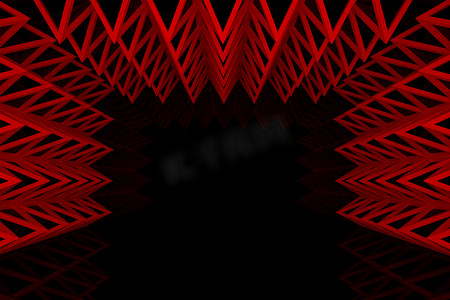 抽象的红色三角形桁架墙