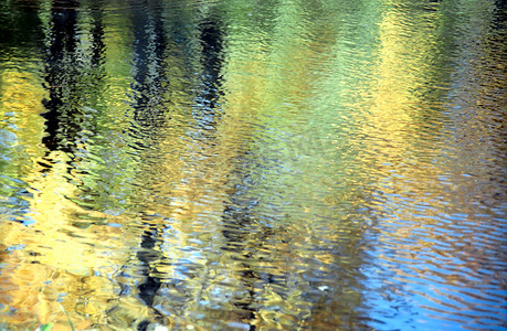 黄色风格摄影照片_雷诺阿风格的秋季反射背景