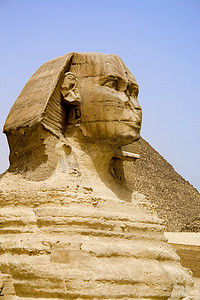 法老摄影照片_埃及狮身人面像和金字塔