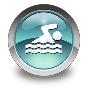 游泳图标摄影照片_图标、 按钮、 象形图游泳