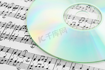 音频摄影照片_音频 CD 和音乐笔记