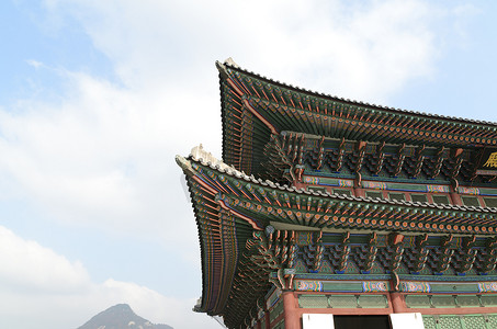 韩国传统建筑天空屋顶