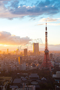 东京铁塔日落
