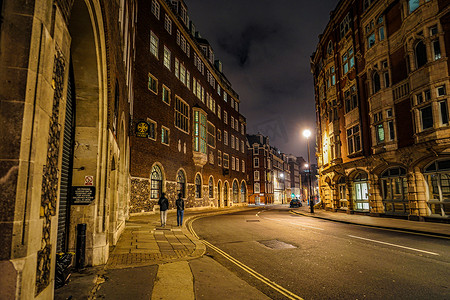 英国伦敦住宅区夜景