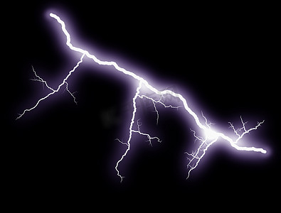 夜间闪电显示电弧的力量和美丽