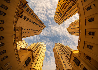 迪拜 JBR 海滩地区酒店的压倒性景观