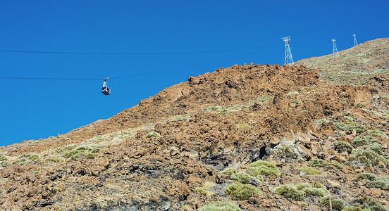 供游客上下火山的缆车