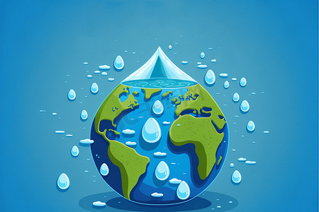 保护环境海报摄影照片_生态和世界水日的概念。卡通艺术