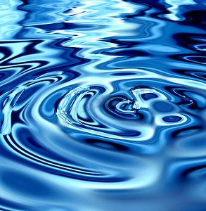 波浪、波纹和蓝色，带有水滴图案，带有 3d、数字和纹理模型。