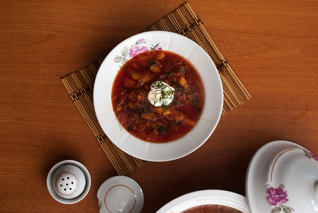 罗宋汤摄影照片_俄罗斯国菜是红罗宋汤