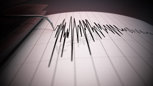 地震成因摄影照片_大地震的地震仪数据。