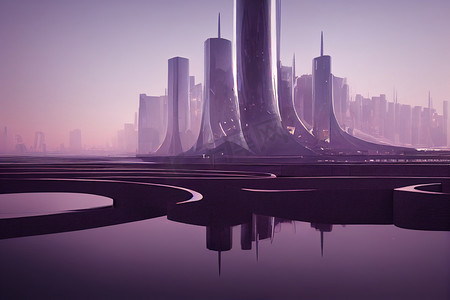 来自未来的梦幻城市.t.3d 渲染