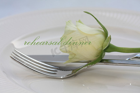 晚宴邀请函摄影照片_白玫瑰卡 - 印刷和后期 - 排练晚宴