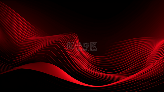 黑背景图片_带波浪线的红黑相间背景