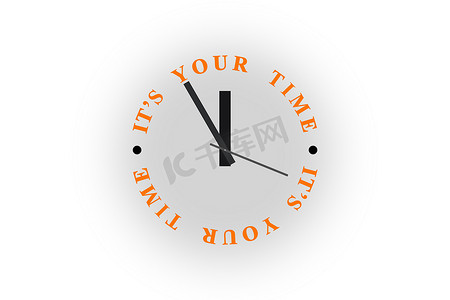 你是你是你是你是摄影照片_手表上刻有“你的时间”字样。时钟是 23:55。