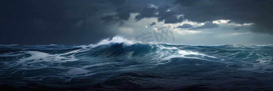 风暴中的抽象海浪。