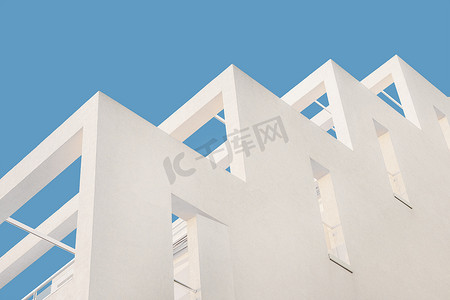 几何建筑细节现代混凝土结构建筑抽象混凝土建筑背景建筑混凝土阳台建筑中东最小建筑现代建筑白色