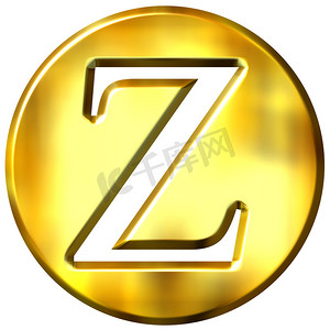 z摄影照片_3D 金色字母 Z