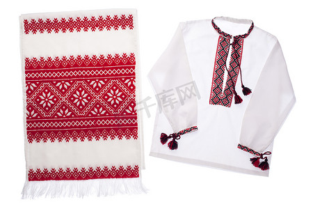 乌克兰国家标志刺绣手工毛巾和衬衫 v