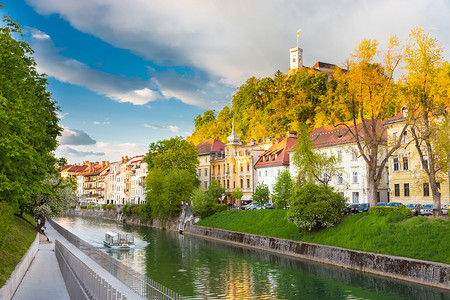 卢布尔雅那、斯洛文尼亚、欧洲的中世纪房屋。