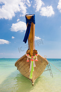 在泰国玛雅湾的木船。