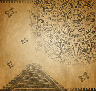 rili日历摄影照片_玛雅日历和金字塔