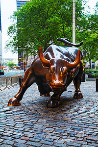充电公牛 (Bowling Green Bull) 雕塑在纽约