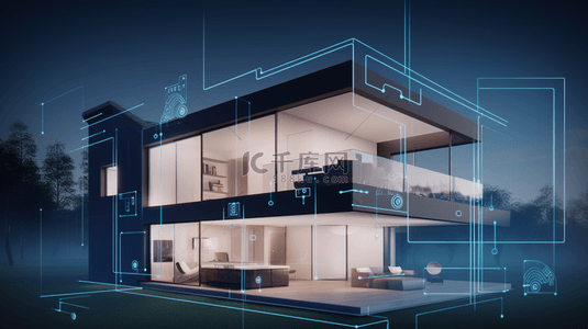 智能家居背景图片_3D家居智能家居科技家居