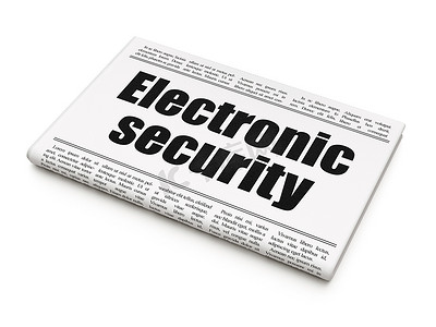 安全新闻概念：报纸标题电子安全