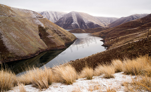 Reservoir Snake River Canyon Cold Frozen Snow 冬季旅行之地