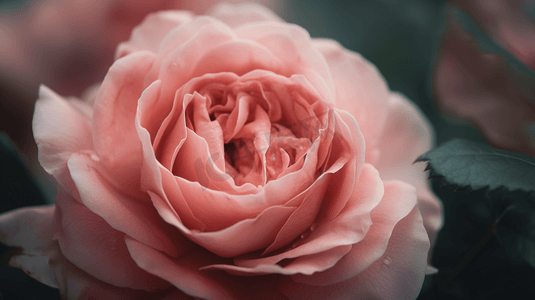 粉色浪漫梦幻玫瑰摄影照片_梦幻浪漫的粉色玫瑰插画
