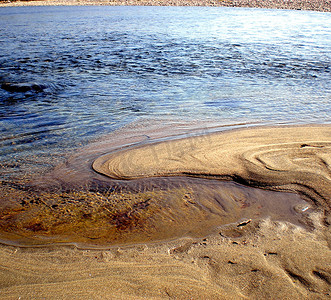 西伯利亚河北部的沙质海岸。