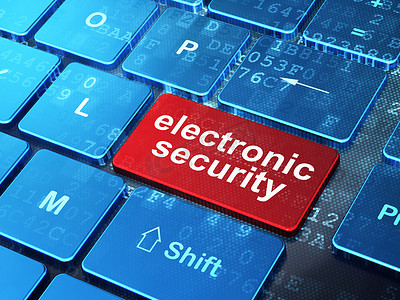 保密概念：在计算机键盘背景的电子安全