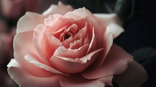 粉色浪漫梦幻玫瑰摄影照片_梦幻浪漫的粉色玫瑰插画