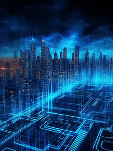 物联网背景图片_科技城市信号数据传输物联网世界背景