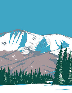 冬季冬季公园滑雪胜地位于科罗拉多州格兰德县 WPA 海报艺术