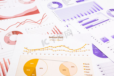 商业图表、数据分析、营销报告和教育