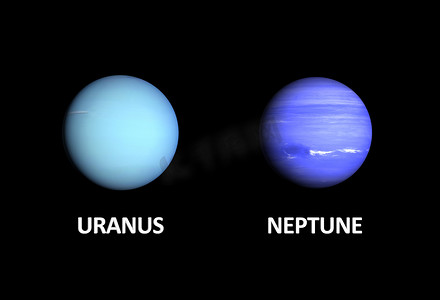 宇宙太阳系摄影照片_行星天王星和海王星