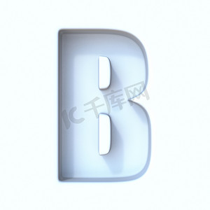 白洞阴影字体字母 B 3d