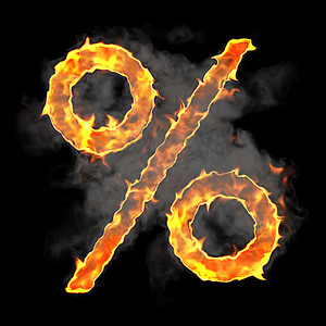 燃烧和火焰字体百分比符号