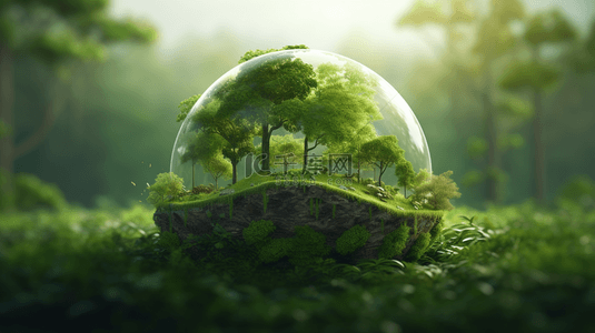 环保地球背景图片_绿色3D立体地球节能环保