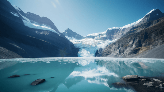 冰川壁纸摄影照片_白天的冰川山脉