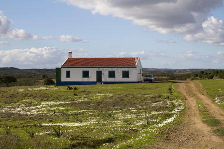农村的房子和土路