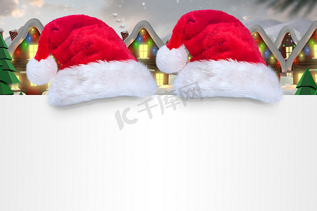 海报上圣诞老人帽子的合成图像