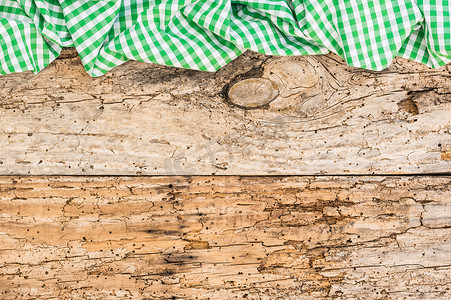 复古木桌面背景纹理，带质朴的绿色桌布