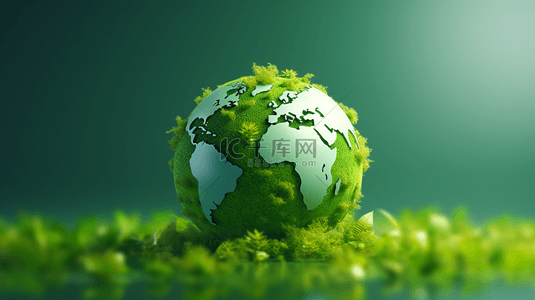 深能环保logo背景图片_3D环保绿色地球节能地球日