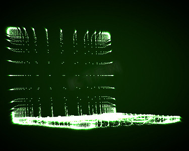 绿色可循环背景摄影照片_绿色照明笔记本电脑的形状