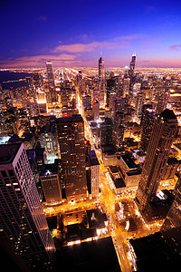 伊利奶粉摄影照片_芝加哥夜景